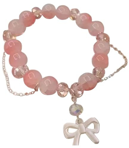 Bracelet Perles Lettres Élégant et Doux Cherry Butterfly Bracelet pour Femmes en Chaîne de Pêche Bracelet Hommes 585, taille unique, Acrylonitrile butadiène styrène, Pas de gemme
