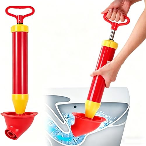 Drain Plunger Toilet Unblocker, Sink Plungers for Unblocking, Quick Cleaning Sink Unblocker Drain Cleaner Tool for Kitchen Sinks Bathtub Shower Fast Unblocking Removing Pipe Blockages (Red)