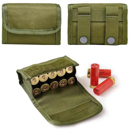 CZMYCBG Ceinture avec Étui pour Cartouches de Fusil de Calibre 20/12 et Fixation Molle – Sac Banane de 10 Cartouches pour Le Tir Tactique Au Pigeon d'argile et la Chasse