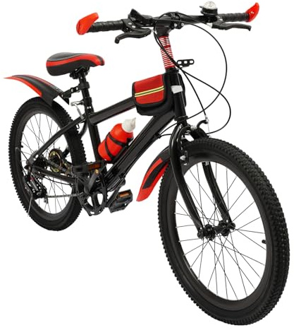 KIGNIEK 20 Inch Unisex Mountainbike Bicycle, 7 Speed Front, 85KG & Rear Dual Brake, Road Bicycle, MTB Bikes, City Bike, Boy Girl Mountain Bikes for 8-13 Years