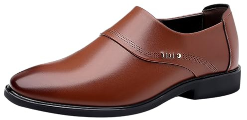 cfpqv Mocassins en cuir pour homme | Chaussures de costume d'affaires, chaussures à enfiler, chaussures de costume brillantes, chaussures de bureau pour homme
