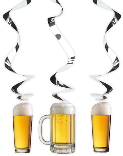 Folat Bierfest Hängedeko - 3 Stück, 5.0 x 150.0 x 250.0 mm, Verschiedene Farben