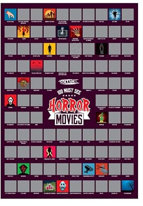 #winning 100 Must See Horror Movies Scratch Off as You Watch Graphic A2 Poster