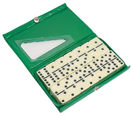 F Fityle Juego de Mesa de Juego de dominó Doble de Seis, Divertido Juego de Rompecabezas, Juego de Actividades Nocturno, Juego de Bloques clásicos, dominó de, Verde
