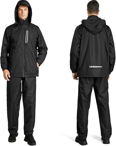 SPEEDRUN Traje Impermeable Reflectante Hombre Chubasquero Jacket Moto Poncho Rain Suit Man Bicicleta Senderismo Shubasquero Sport Outdoor