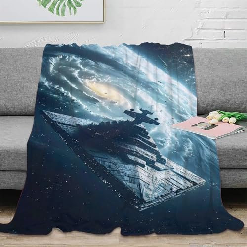 Krieg der Sterne Couchdecke Fleecedecke Sofadecke Wohndecken 3D Druck Sternenzerstörer Bett Decken Weichen Flauschig Kuscheldecke Tagesdecke Flauschig Warm for Erwachsene Kinder 60x80inch(150x200cm)