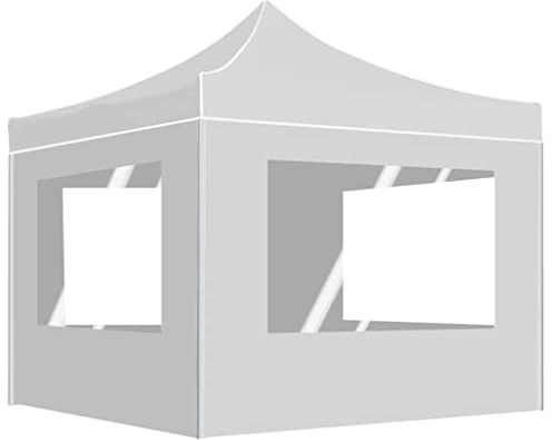 QJBSAVVA Tenda professionale per feste, pieghevole, 3 x 3 m, in alluminio, con pareti bianche, robusta, in PVC, per esterni, per giardino, barbecue, campeggio