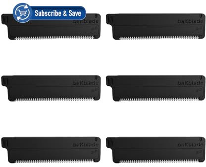 baKblade 2.0 - Cartuchos de repuesto de repuesto para afeitadora de espalda y cuerpo para afeitadoras 2.0, 3.0 y 2.0 Elite - Tecnología Dryglide (6 maquinillas de afeitar incluidas)