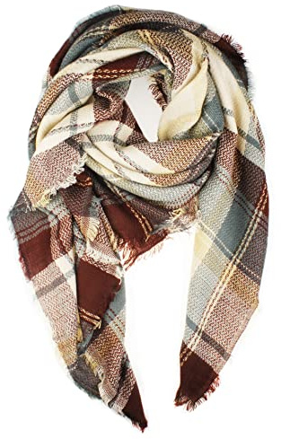 VIVIAN & VINCENT Für Damen Herbst Winter Schal Klassische Quaste Plaid Tartan Schal Warm Weich Große Decke Wrap Schal Schals
