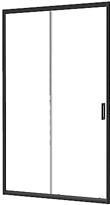 ONDÉE - Porte de douche NAPA, Façade de douche à portes coulissantes. 120x195cm - Epaisseur 6mm - Installation réversible - Traitement anticalcaire - Profilé noir (-25/+5mm) - Verre trempé
