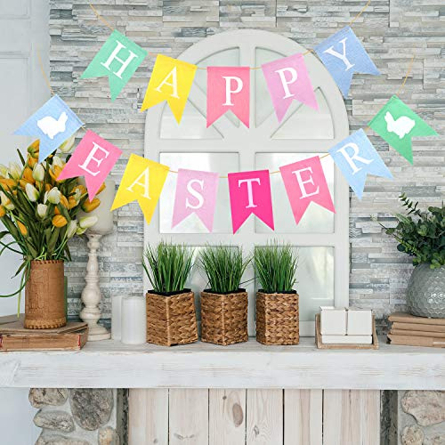 TUPARKA 2 Stücke Ostern Girlande, Frohe Ostern Banner Ostern Bunting Girlande Dekorationen für Ostern Party Supplies