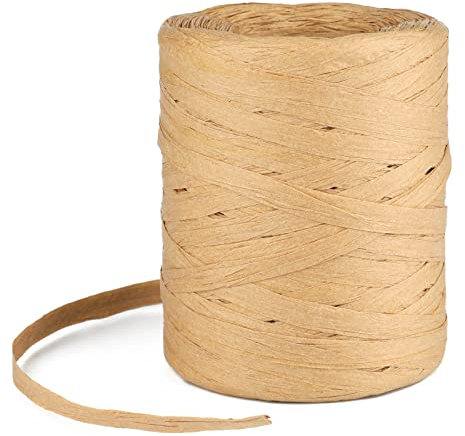 G2PLUS 200M Bast Band Naturbast Papierband,Raffia Papierschnur Geschenkband Papier Packschnur für handwerksprojekte,Geschenkverpackung