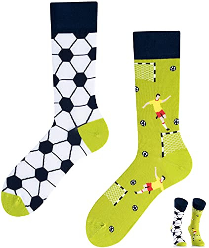 TODO Colours Fantaisie Chaussettes Rigolotes Homme et Femme motif drôle et multicolore (43-46, Football Temps)
