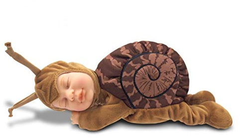 Anne Geddes 579168 Braune Schnecke Puppe / Brown Snail 9 inch Baby Doll - Bean Filled Soft Body