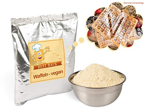 BEST BACK Vegane Waffel Backmischung 5 kg, 5er Pack (1kg)