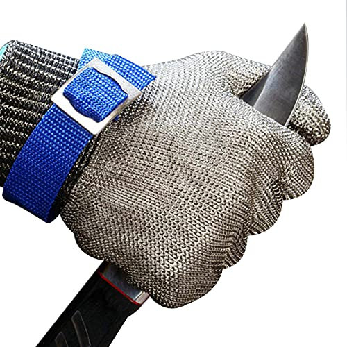 WXYZ Steel Wire Gloves Metal Heavy-duty Stainless Steel Cut-resistant Gloves, Working Gloves For Slaughter, Cooking, Fishing (Size : Large)