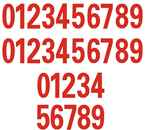 SAVITA 30pcs 9,8cm Autocollants pour Boîte aux Lettres, 0-9 Autocollants Chiffres Autocollants Numérotés Number Stickers pour Extérieur Enseignes Voitures Porte Fenêtre Numéro Adresse (Rouge)