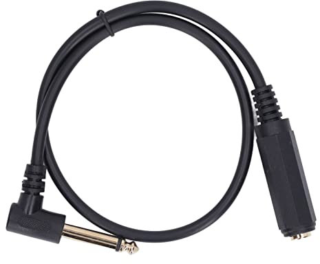 Elprico Câble Audio Stéréo, Câble Audio pour Microphone 0,5 M 1/4 Pouces, Câble D'extension Stéréo Mono à Angle Droit 6,35 Mm Mâle vers Femelle pour Microphone