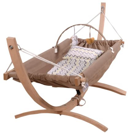 FAFOUR Baby Hammock, Babyhangematte Krippe, Hangematte Für Neugeborene, Neugeboronen Bett, Baby Cradle, Vintage Babyhangematte, Kinderbett, Stubenwagen Für Das Kinderzimmer (Gold)