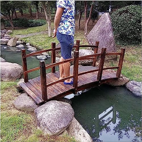 Gruytoie Petit Pont De Jardin Extérieur, Ponts D'étang en Bois Rétro pour Parc De Ferme Courtyard Creek, Passerelle Étroite Home Garden Decor, 140 × 60 Cm