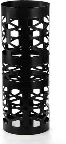 ZENFUN Schirmständer, Schirmhalter aus Schwarzem Metall Freistehend, Stockstockhalter, Runder Schirmständer für Eingang, Zuhause, Büro, 15x15x40CM