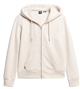 Superdry Damen Essential Kapuzenjacke mit Logo Hellbeige Meliert 44