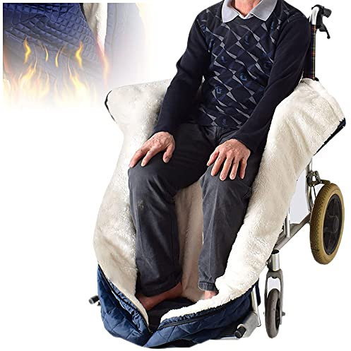 Samnuerly Warme Rollstuhldecke, Kunstpelzfutter, Fußwärmer, winddichter Unterkörper-Thermo-Slip-Beutel, warme Rollstuhl-Bezüge, Puckdecke, universell für Rollstühle und Motorroller