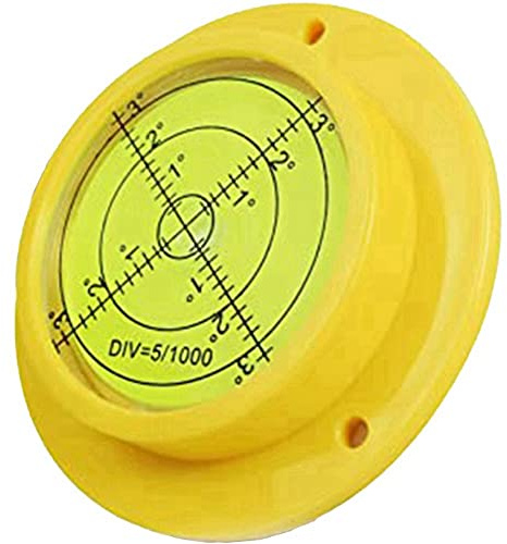 Haptufer Round Bubble Level, 90X17mm High Circular Spirit Level with 3 Mounting Holes, Measuring Instrument Tool