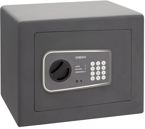 ARREGUI Logica 10 Möbeltresor mit 10 mm Starker Front + Aufbohrschutzplatte | Safe Tresor mit Zahlencode | Mittelgroßer Tresor für Zuhause mit Sägeschutz Doppelbolzen Verriegelung | 30x38x30 cm | 26L