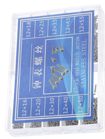 SEWOART 10 Verschiedene Größen Fixierungsschrauben Uhrmacherwerkzeug Satz Edelstahl 1,2 X 1,6 Bis 1,2 X 5,5 cm Für Uhrenreparatur
