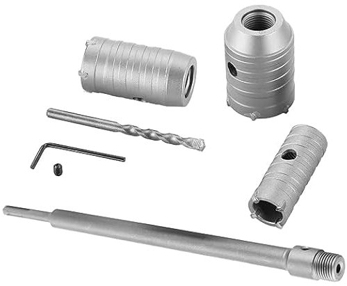 DASBET Concrete Hole Saw Kit Drill Hole Cutter Set with 30 40 50mm Hole Saw Drill Bit Sets for SDS Plus Shank Wall Hole Cutter Cement for Concrete Brick Cement Stone Wall Drilling Home Improvement