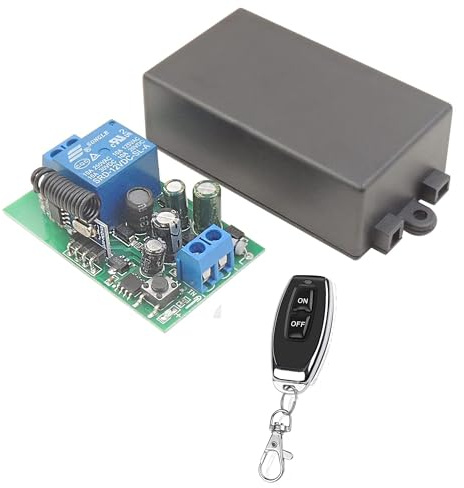 Receptor RF universal para puerta de garaje y control de luces con mando a distancia 2 canales 220 v 12-24v interruptor rele transmisor para puertas persianas porton cochera (220V - 1 Remote)