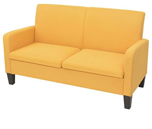 Iiaky 2-Sitzersofa 135 x 65 x76 cm Gelb Kleine Sofas FüR Kleine RäUme Lounge Sofa Outdoor 2 Sitzer Sofa Zweisitzer