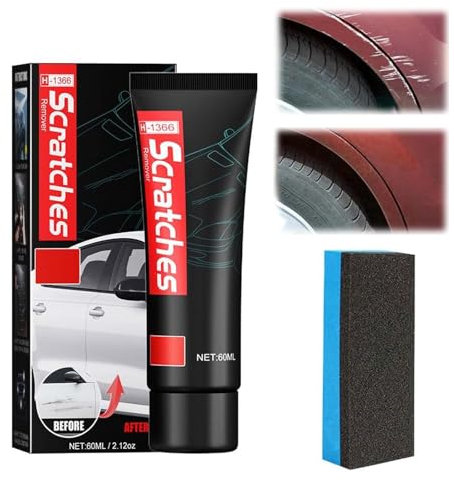 VIDSTW Reparador Arañazos Coche con Cepillo de Esponja Quita Arañazos Coche Pulimento Coche Arañazos Repara Arañazos de Coche para Arañazos Esmerilado Ligero Pulido (60 ML)