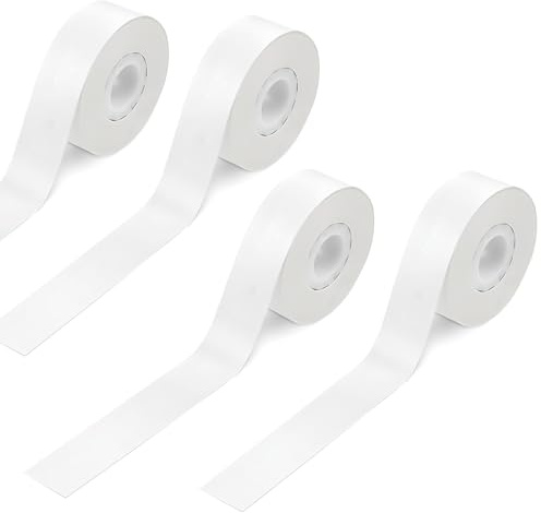 4 Rollen Qutie Etikettenband für Etikettendrucker 15mm x 4m Thermodrucker Etiketten Gewidmet Etiketten Thermo Etikettenband Kompatibel Qutie P15 P12 Q2 HP1 HP4 D32 D35 Etikettendrucker Weiß