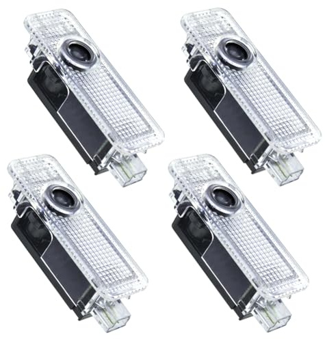 Mihutu 4 pezzi Luci Proiettore Porta Compatibile con A1/A3/A4/A5/A6/A7/A8/Q3/Q5/Q7/RS4/RS5/RS6/S3/S4/S5/S6/S7/S8 Luce LED di benvenuto Proiettore logo, illuminazione Sottoscocca Auto