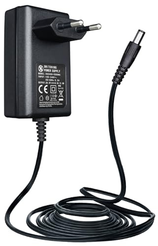 24V 0,5A 500mA 1,8M Netzteiladapter, AC/DC 24 Volt 12W Netzkabel für ätherische Öldiffusoren, Luftbefeuchter und weitere 24V-Geräte, DC-Stecker 5,5 mm x 2,1 mm – CE-Zertifiziert