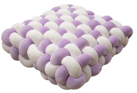 Knotted Cushion Pillow, Square Knot Pillow, Decorative Knot Pillows, Cozy Back Support, Modern Home Decoration, Unique Handmade Cushions for Living Room 33x33x12cm