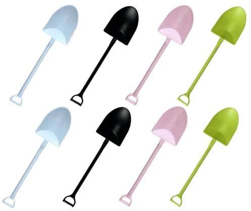 100PCS Mini Shovel Spoons, Colorful Disposable Plastic Ice Cream and Dessert Spoons in Cute Shovel Shape for Halloween, Parties, Ice Cream, Cake, and Yogurt