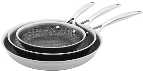 Henckels Paradigm 3-pc Stainless Steel Nonstick Fry Pan Set