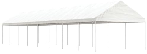 Générique Belvédère avec Toit Blanc 17,84x4,08x3,22 m polyéthylène,Auvents & abris,117.54KG-3155516