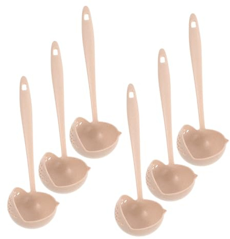 IMIKEYA 6 Pièces Louche Passoire Résistante Ustensile Cuisine avec Long Manche Poignée Antidérapante pour Séparer et Solides Facile à Nettoyer