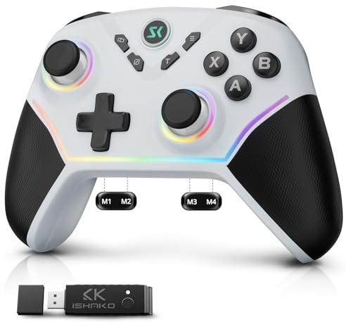 CHENGDAO 2,4G kabelloser Controller für PC/Windows/OLED/Lite/Android, Gamepad mit Hall-Effekt-Sensing-Joysticks und Hall-Triggern, mehrplattformkompatibel (Silber)