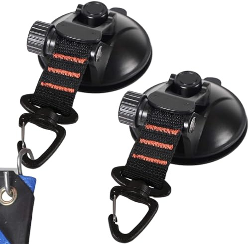 2 ganchos con ventosa, ganchos de succión extra fuertes, ventosas para coche, grandes ventosas multifuncionales con gancho de fijación para caravana, hogar, camping, coche, toldo