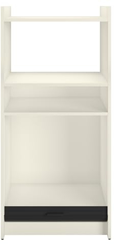 SIMMOB Meuble de Rangement de Cuisine pour Micro-Ondes et Four, Blanc/Noir, L.60 cm x HT. 127 cm x P. 45 cm