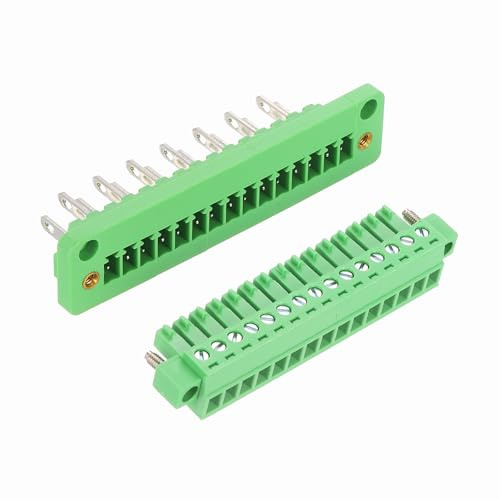 QUARKZMAN 15-Pin 3.81mm Passo Morsettiera A Vite Collegabile PA66 300V 8A | Per Cavi 26-14AWG, Per Moduli Elettronici, Morsetti PCB A Parete, Automazione Potenza, Fai Da Te