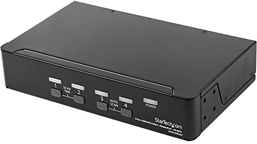 StarTech.com 4 Port DisplayPort KVM Switch - 4K 60Hz - Einzelner DP 4K Bildschirm - Vier Port UHD DP 1.2 USB KVM Switch mit integriertem USB 2.0 Hub & Audio - Dell, HP, Apple, Lenovo (SV431DPUA2)