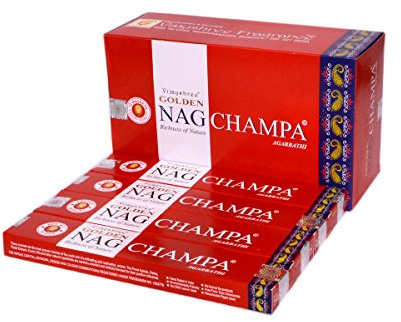 Vijayshree Golden Nag Champa – Premium incense stick box confezione da 12 bastoncini di incenso