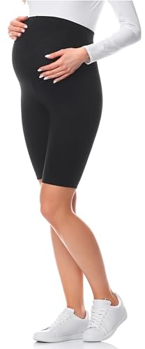 Be Mammy Dams Korta Moderskap Leggings Tights BE20-228(Svarta Prickar, XL)