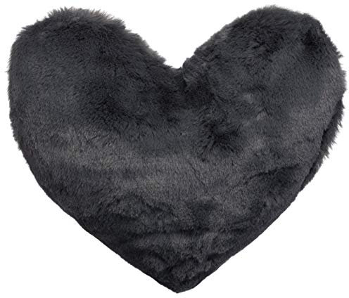 Brandsseller Herz-Kissen aus Plüsch 40x30 cm – Kuscheliges Dekokissen, Romantisches Geschenk zum Geburtstag, Valentinstag oder Muttertag – Weiches Zierkissen für Sofa, Bett und Reisen - Schwarz